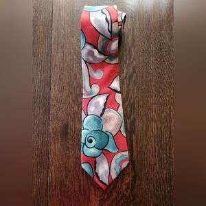 Vintage Surrey Floral Silk Red Necktie EUC $19